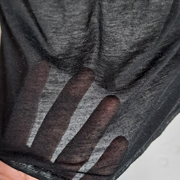 3/4 SLEEVED SEMI-SHEER BASEBALL TOP MEDIUM - Picture 2 of 3